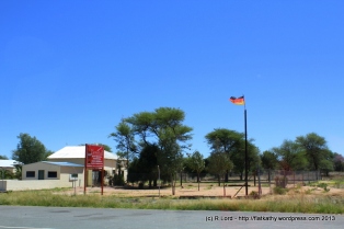We stop at the Wilhelmstal Farmstall, some 45 km east of the small town of Karibib - note the German flag!